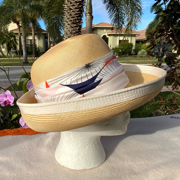 Vintage Mr. Monroe Straw Sun Hat | 1960s Designer Classic - Picture 3 of 9